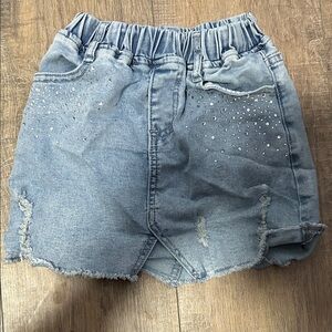 Chic Kids Denim Skort with Sparkle Accents